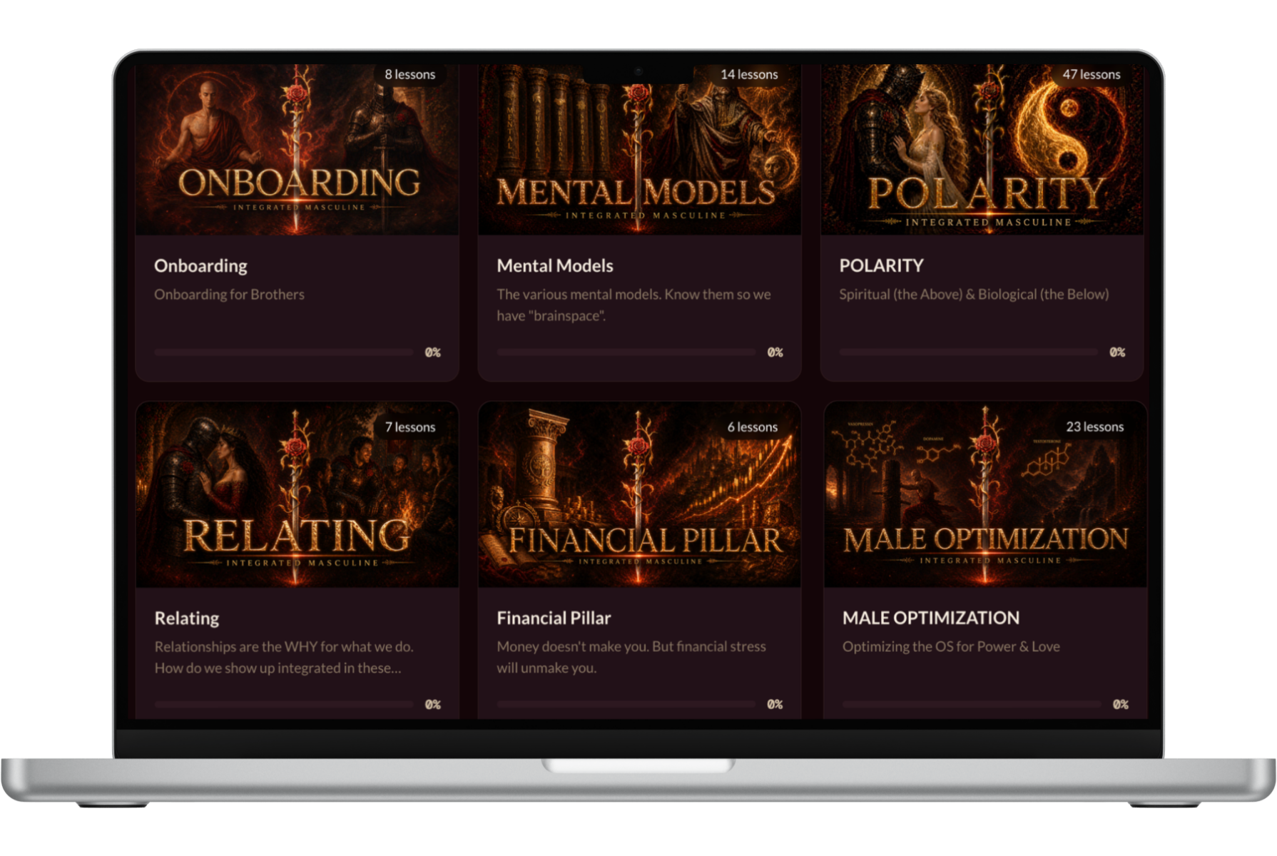The I.M. Classroom — Onboarding, Mental Models, Polarity, Male Optimization, Relating, and Financial Pillar courses