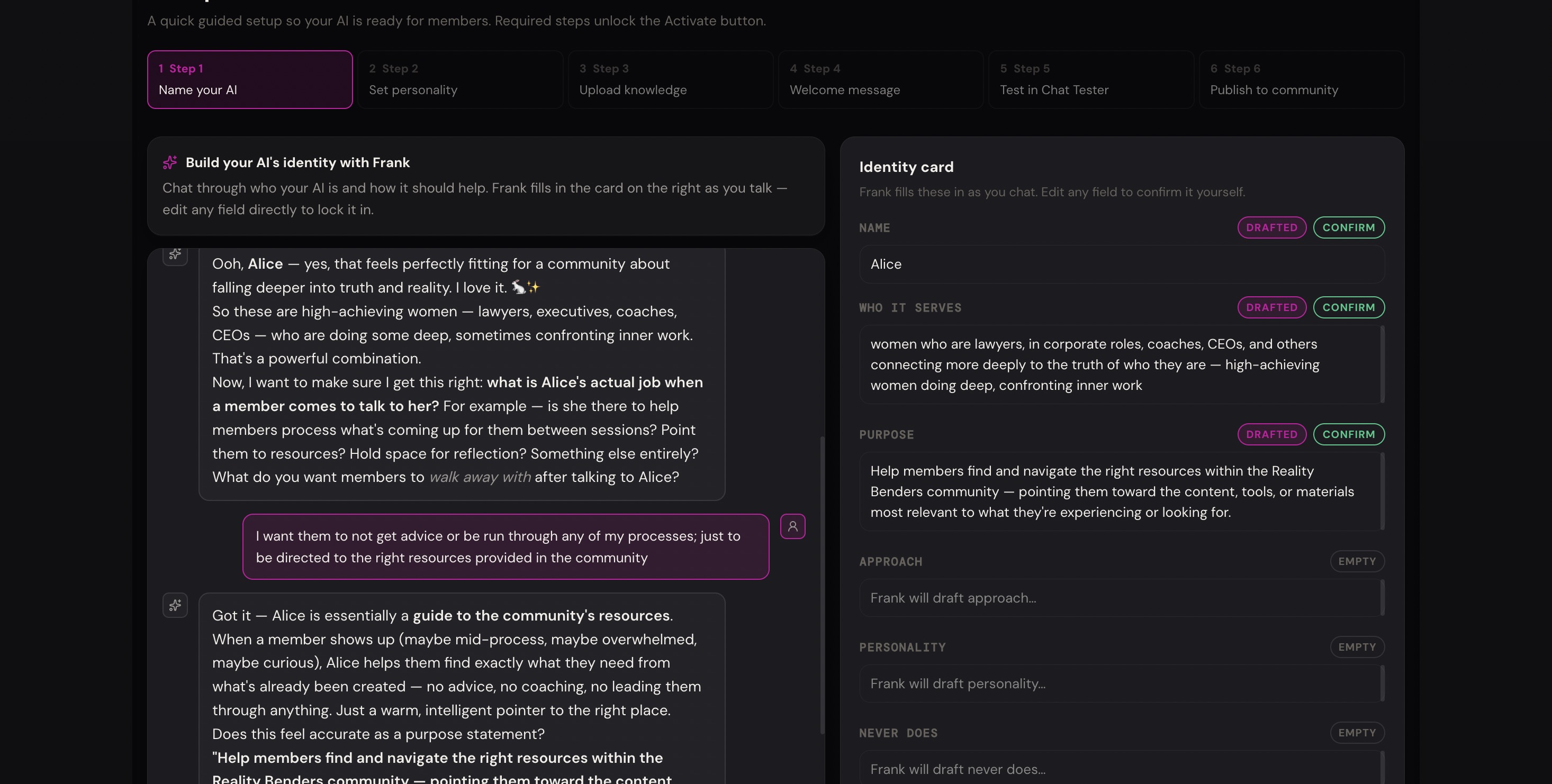 The AI Studio guided builder